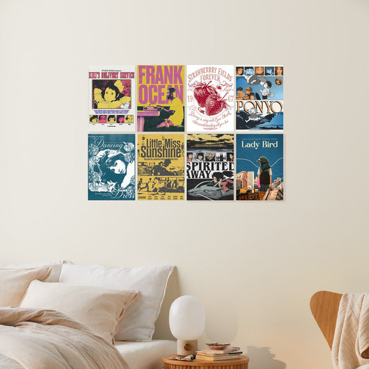 Studio Ghibli & Indie Film Aesthetic Posters Set of 8