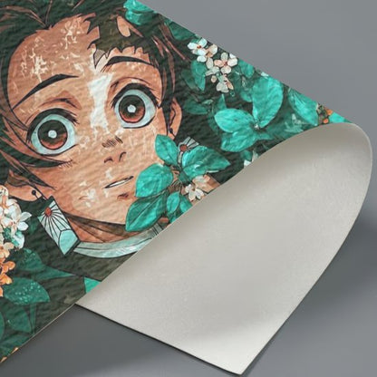 Tanjiro Kamado Demon Slayer Floral Art Textura