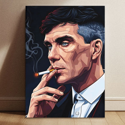 Thomas Shelby Peaky Blinders vector art poster in A4 size measuring 8.3 by 11.7 inches for fan art home decor.