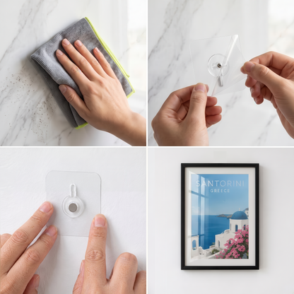 Transparent Self-Adhesive Screw Wall Mount (No-Drill)