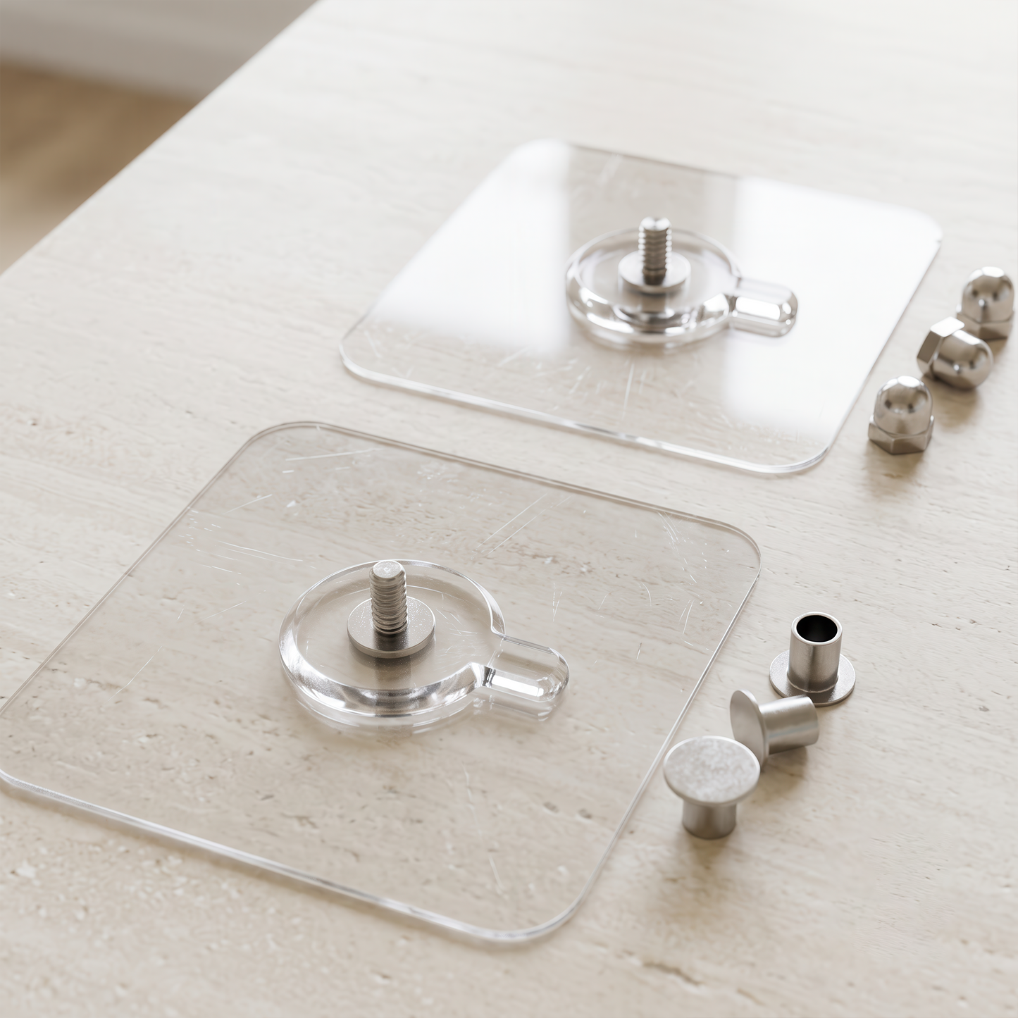 Transparent Self-Adhesive Screw Wall Mount (No-Drill)